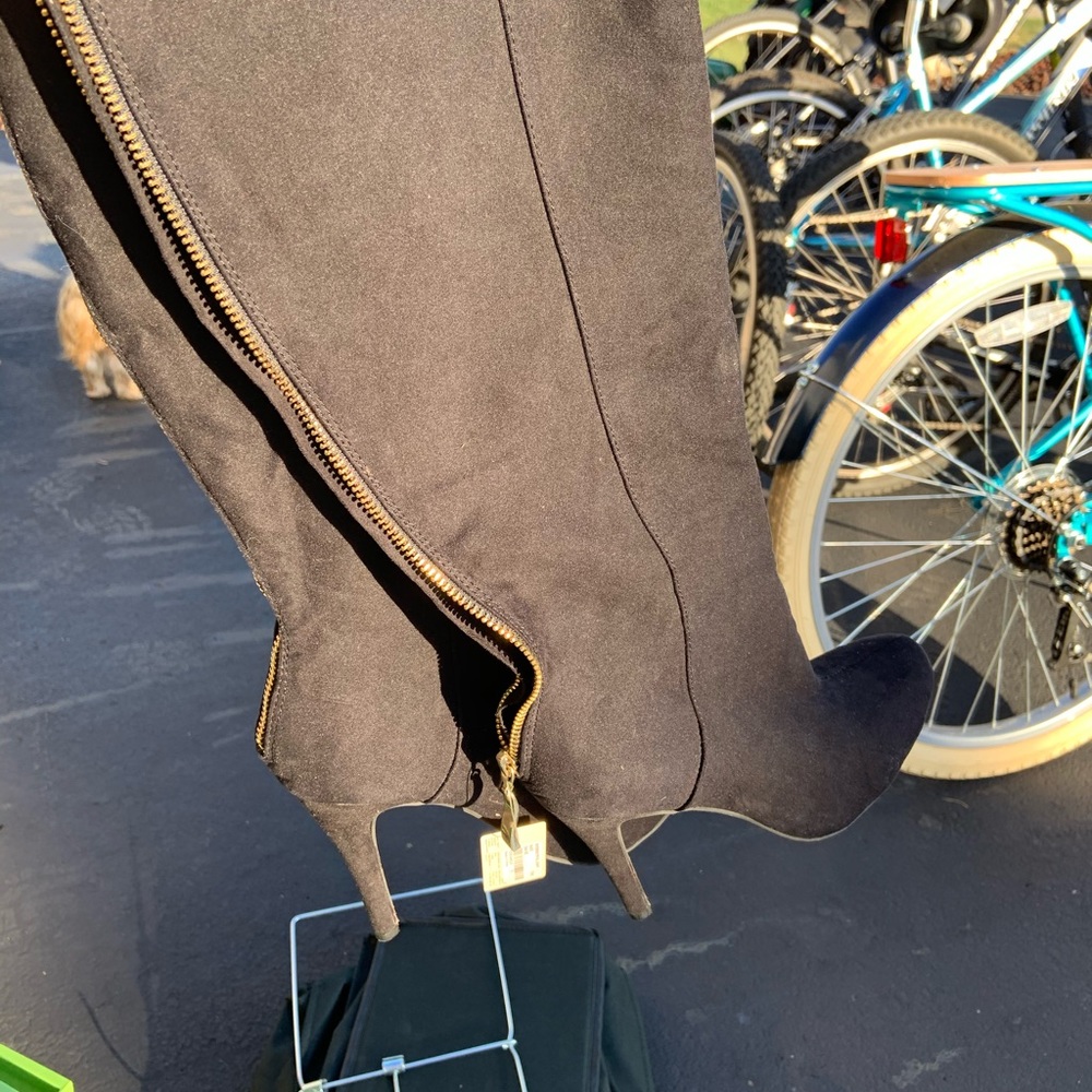 NEW Over the knee black zip up boots